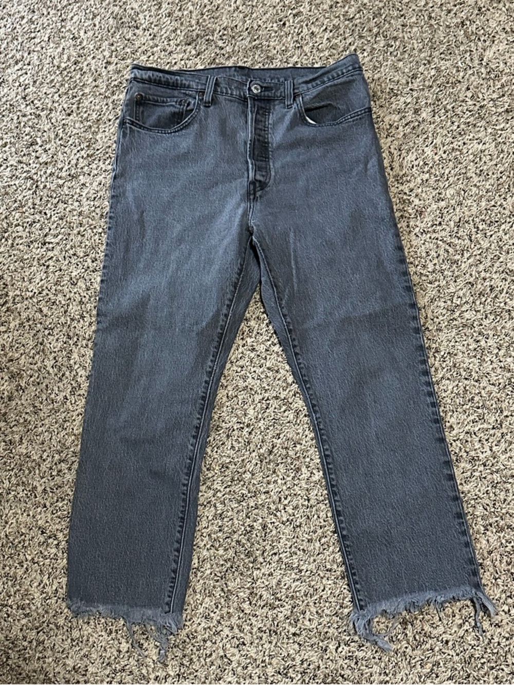 Levi’s 501 Gray High Waisted Straight Leg Jeans size W31 L26 - 33” waist